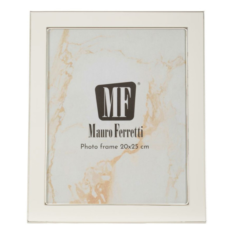 Grand Cadre photo moderne chic pour photo 20x25 cm Métal Blanc Argenté Verre Molly 