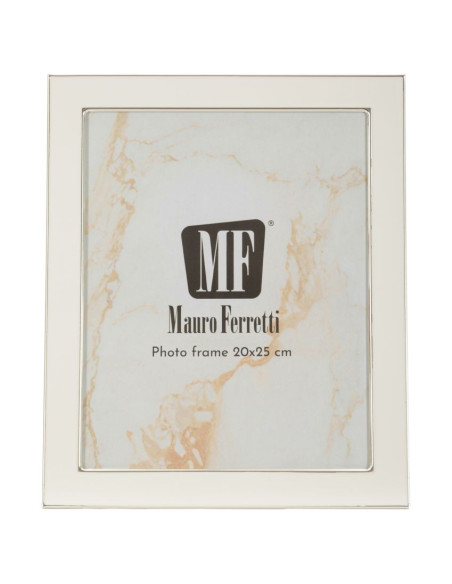 Grand Cadre photo moderne chic pour photo 20x25 cm Métal Blanc Argenté Verre Molly 
