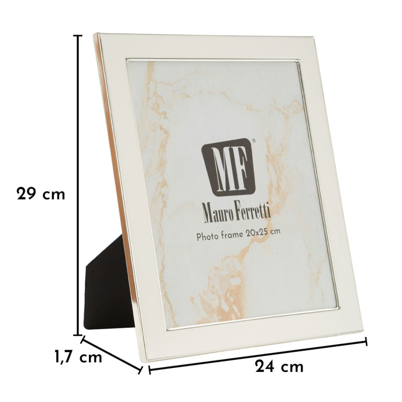 Grand Cadre photo moderne chic pour photo 20x25 cm Métal Blanc Argenté Verre Molly 