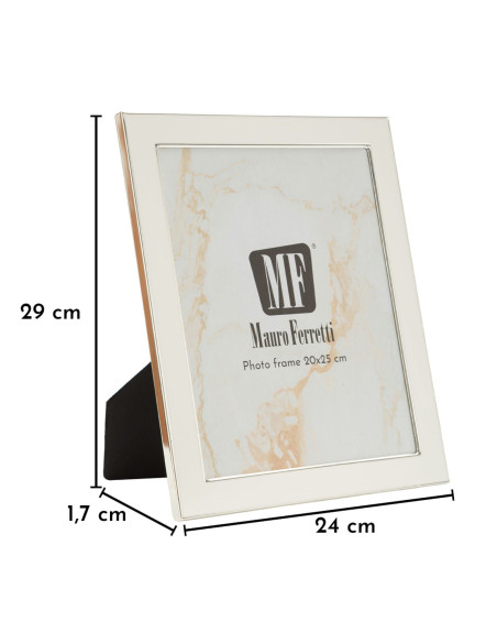 Grand Cadre photo moderne chic pour photo 20x25 cm Métal Blanc Argenté Verre Molly 