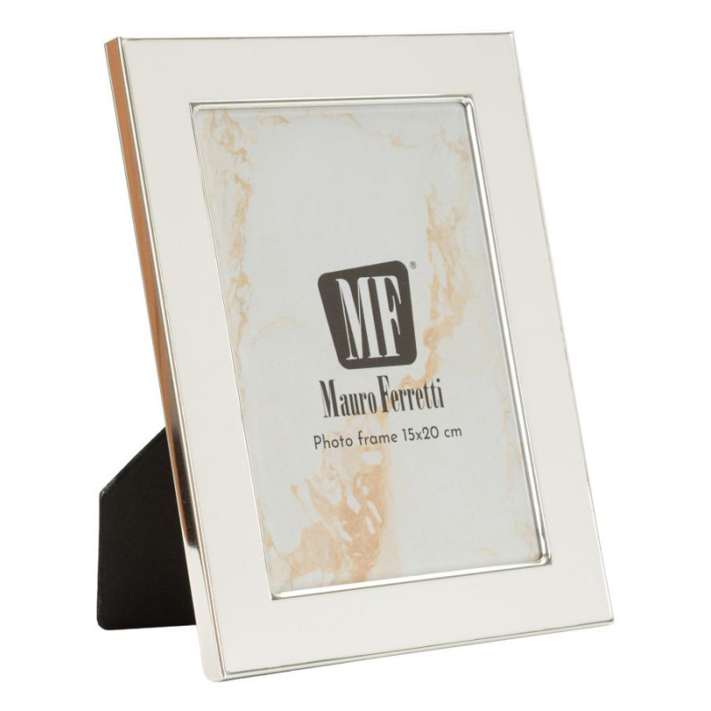Cadre photo moderne chic pour photo 15x20 cm Métal Blanc Argenté Verre Molly 