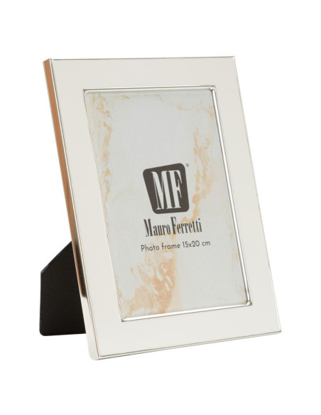 Cadre photo moderne chic pour photo 15x20 cm Métal Blanc Argenté Verre Molly 