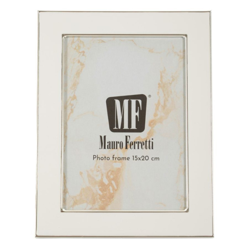 Cadre photo moderne chic pour photo 15x20 cm Métal Blanc Argenté Verre Molly 