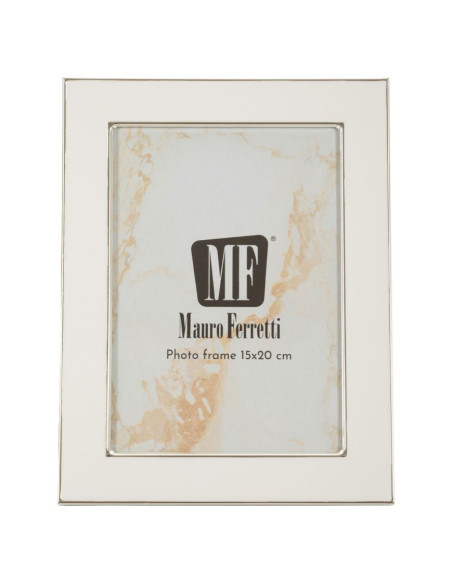 Cadre photo moderne chic pour photo 15x20 cm Métal Blanc Argenté Verre Molly 