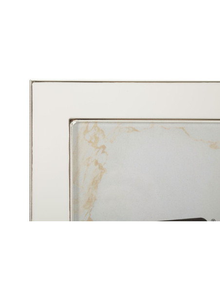 Cadre photo moderne chic pour photo 15x20 cm Métal Blanc Argenté Verre Molly 