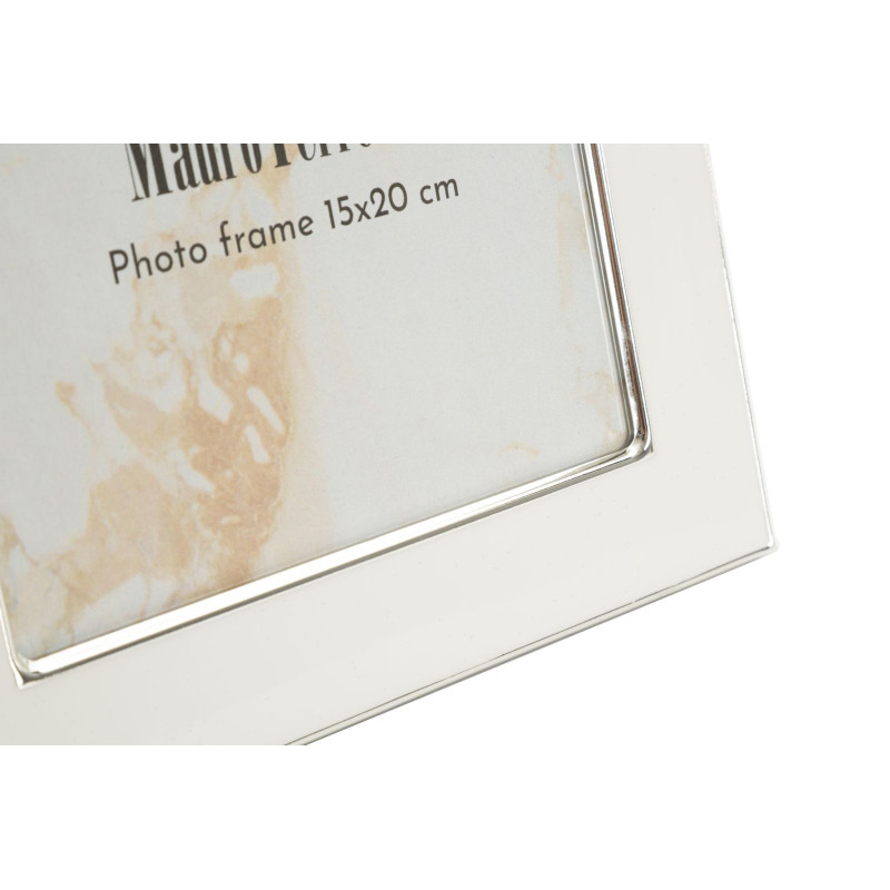 Cadre photo moderne chic pour photo 15x20 cm Métal Blanc Argenté Verre Molly 