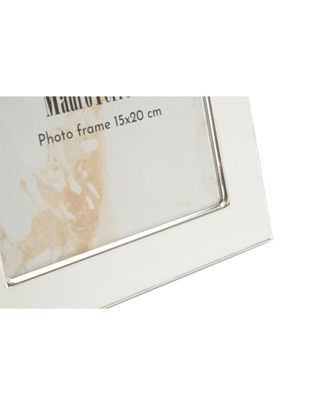 Cadre photo moderne chic pour photo 15x20 cm Métal Blanc Argenté Verre Molly 