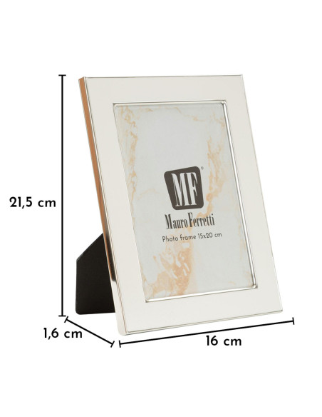 Cadre photo moderne chic pour photo 15x20 cm Métal Blanc Argenté Verre Molly 