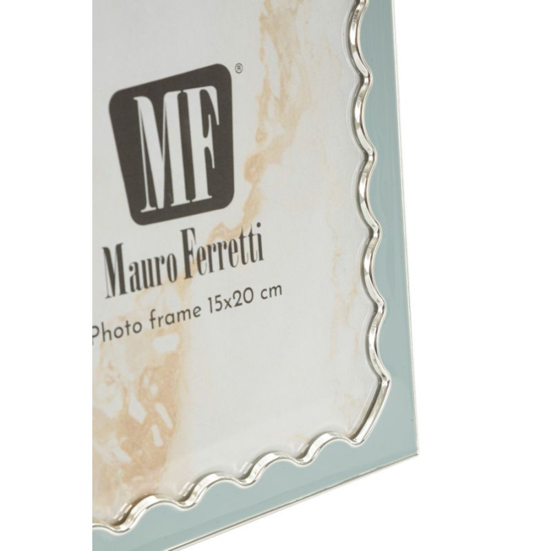 Cadre photo design chic pour photo 15x20 cm Métal Rouge Argenté Verre Juliette 