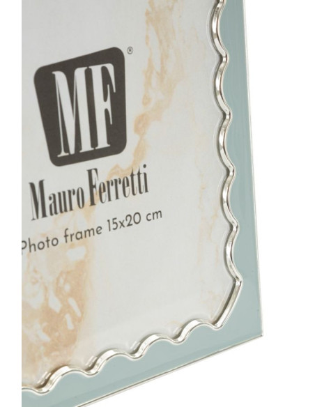 Cadre photo design chic pour photo 15x20 cm Métal Rouge Argenté Verre Juliette 