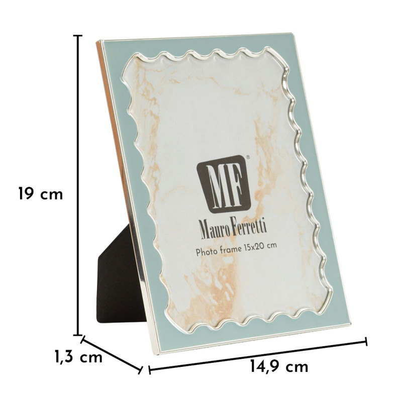 Cadre photo design chic pour photo 15x20 cm Métal Rouge Argenté Verre Juliette 