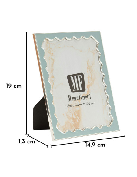 Cadre photo design chic pour photo 15x20 cm Métal Rouge Argenté Verre Juliette 