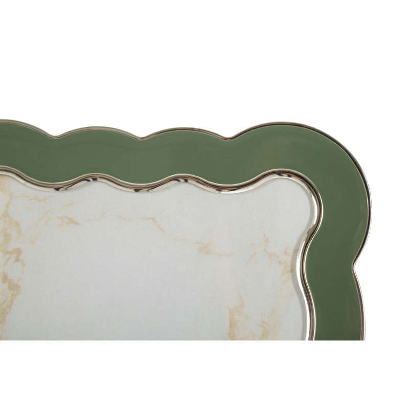 Cadre photo design organique pour photo 15x20 cm Métal Vert Argenté Verre Charlotte 