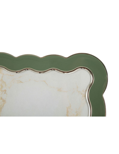 Cadre photo design organique pour photo 15x20 cm Métal Vert Argenté Verre Charlotte 