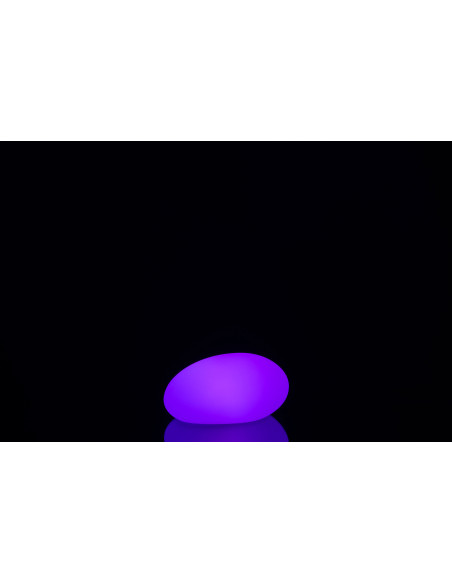 Lampe à poser Led 16 couleurs Ovale Rock 25 cm en Plastique Blanc - 17
