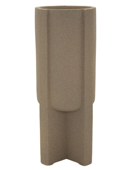 Grand Cache-pot de jardin Vase design Hauteur 101 cm Résine Marron Moai 