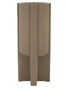 Grand Cache-pot de jardin Vase design Hauteur 101 cm Résine Marron Moai 