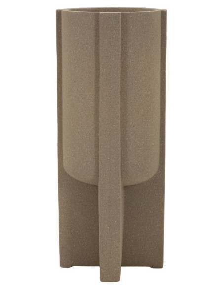 Grand Cache-pot de jardin Vase design Hauteur 101 cm Résine Marron Moai 