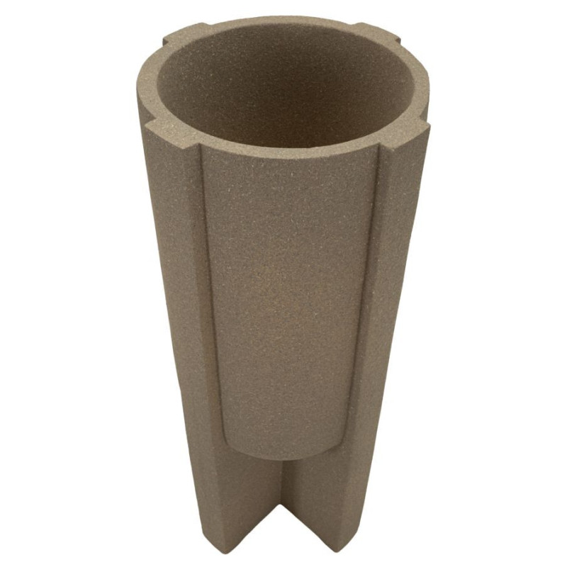 Grand Cache-pot de jardin Vase design Hauteur 101 cm Résine Marron Moai 