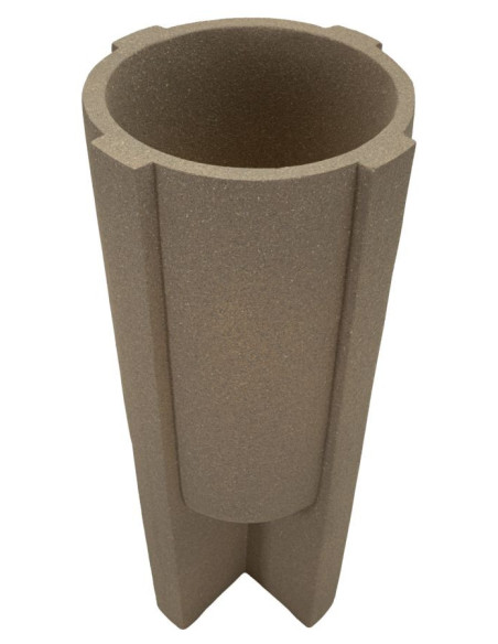 Grand Cache-pot de jardin Vase design Hauteur 101 cm Résine Marron Moai 