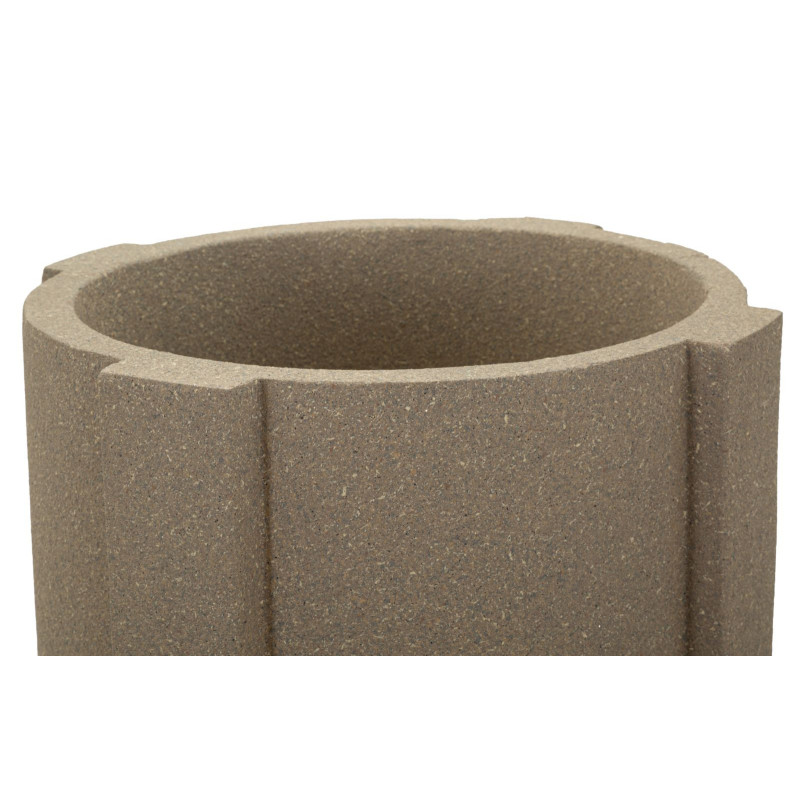 Grand Cache-pot de jardin Vase design Hauteur 101 cm Résine Marron Moai 