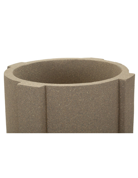 Grand Cache-pot de jardin Vase design Hauteur 101 cm Résine Marron Moai 