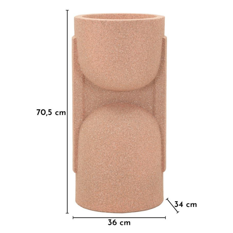 Grand Cache-pot de jardin design Hauteur 70 cm Résine Terracotta Nui 