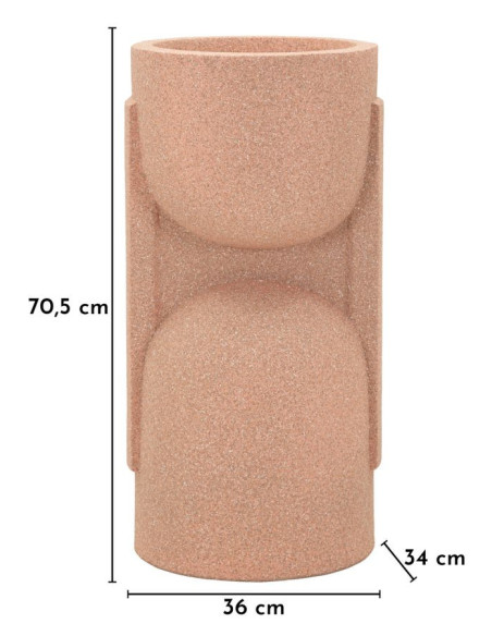 Grand Cache-pot de jardin design Hauteur 70 cm Résine Terracotta Nui 