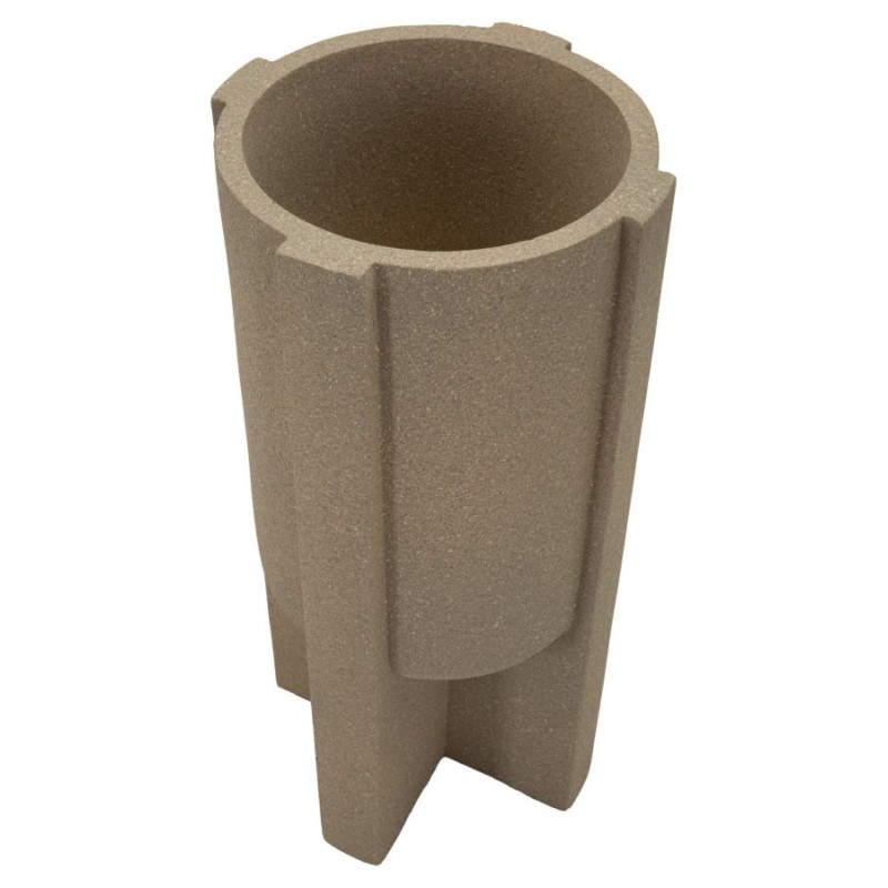 Grand Cache-pot de jardin Vase design Hauteur 80 cm Résine Marron Moai 