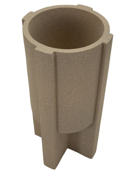 Grand Cache-pot de jardin Vase design Hauteur 80 cm Résine Marron Moai 