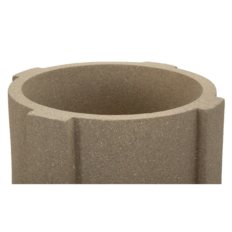 Grand Cache-pot de jardin Vase design Hauteur 80 cm Résine Marron Moai 