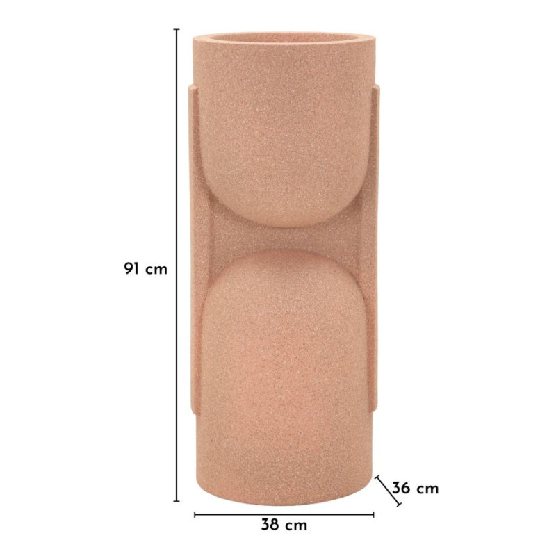 Grand Cache-pot de jardin design Hauteur 91 cm Résine Terracotta Nui 