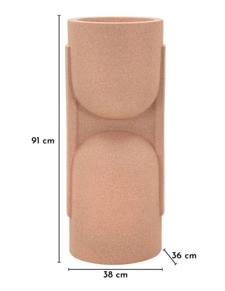 Grand Cache-pot de jardin design Hauteur 91 cm Résine Terracotta Nui 