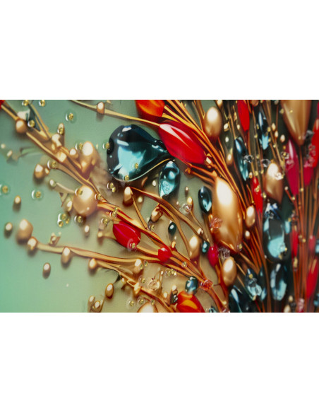 Grande Toile murale imprimée Papillon envol 70x100 cm Cadre doré Butterfly 