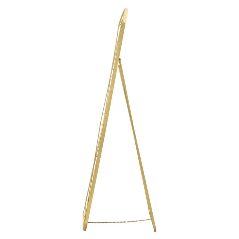 Grand Miroir sur pied design Octogonal 46x153 Métal Doré Gold 