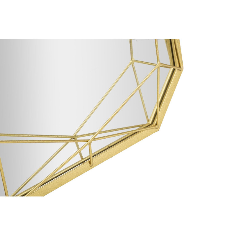 Grand Miroir sur pied design Octogonal 46x153 Métal Doré Gold 
