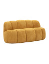 Canapé design Bouclette Arrondi 2 places 145 cm Tissu Jaune moutarde Bouclé Éponge Bois contreplaqué Ball 