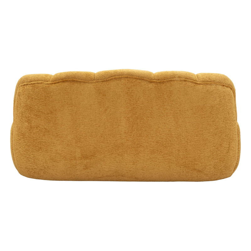 Canapé design Bouclette Arrondi 2 places 145 cm Tissu Jaune moutarde Bouclé Éponge Bois contreplaqué Ball 