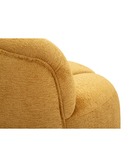 Canapé design Bouclette Arrondi 2 places 145 cm Tissu Jaune moutarde Bouclé Éponge Bois contreplaqué Ball 