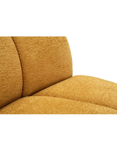 Canapé design Bouclette Arrondi 2 places 145 cm Tissu Jaune moutarde Bouclé Éponge Bois contreplaqué Ball 