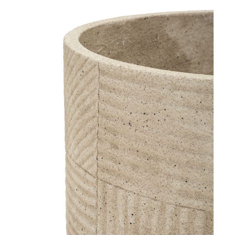 Lot de 3 cache-pots de jardin modernes Rond Résine Gris Motif carreaux Venezuela 