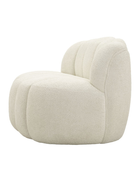 Canapé design Bouclette Arrondi 2 places 145 cm Tissu Blanc Bouclé Éponge Bois contreplaqué Ball 