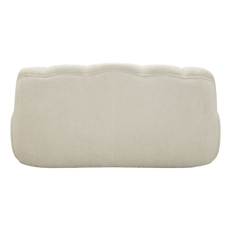 Canapé design Bouclette Arrondi 2 places 145 cm Tissu Blanc Bouclé Éponge Bois contreplaqué Ball 