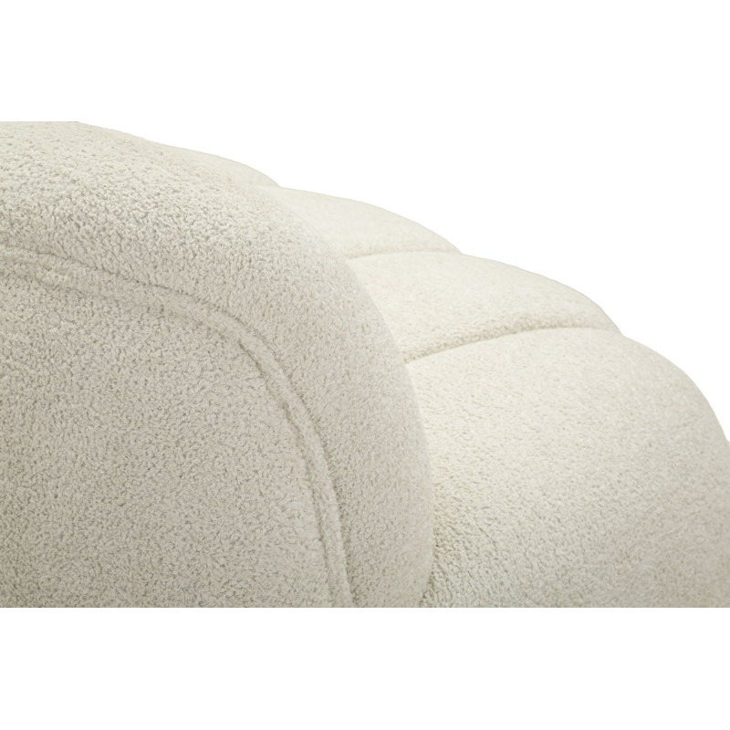Canapé design Bouclette Arrondi 2 places 145 cm Tissu Blanc Bouclé Éponge Bois contreplaqué Ball 