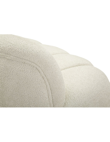 Canapé design Bouclette Arrondi 2 places 145 cm Tissu Blanc Bouclé Éponge Bois contreplaqué Ball 
