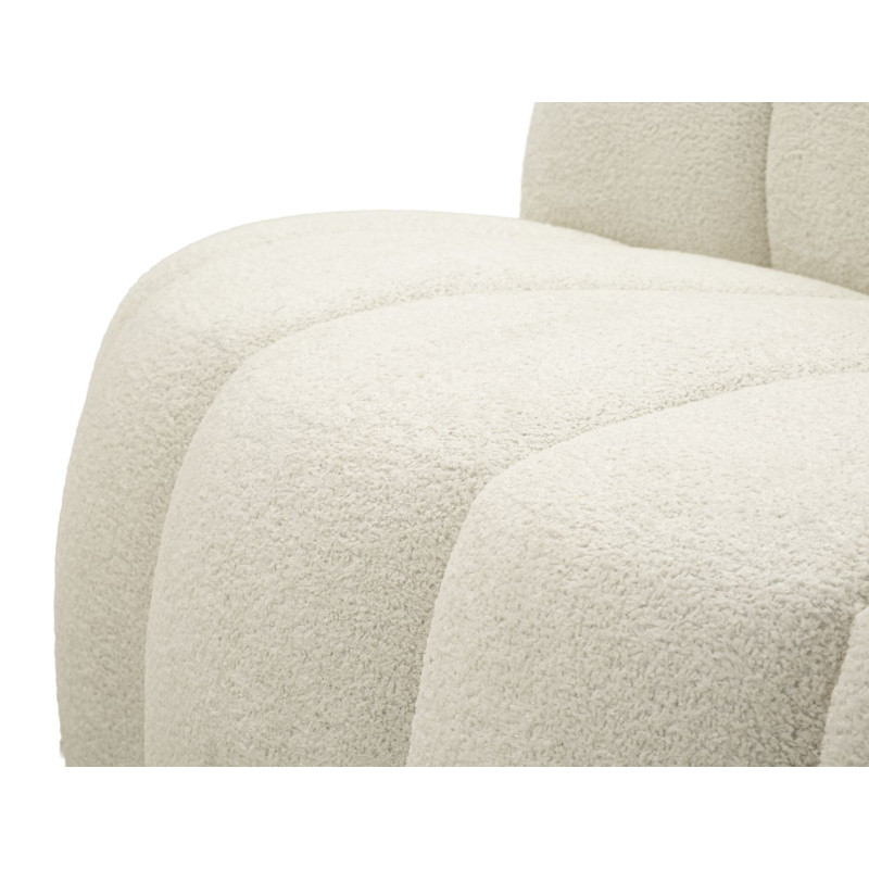 Canapé design Bouclette Arrondi 2 places 145 cm Tissu Blanc Bouclé Éponge Bois contreplaqué Ball 