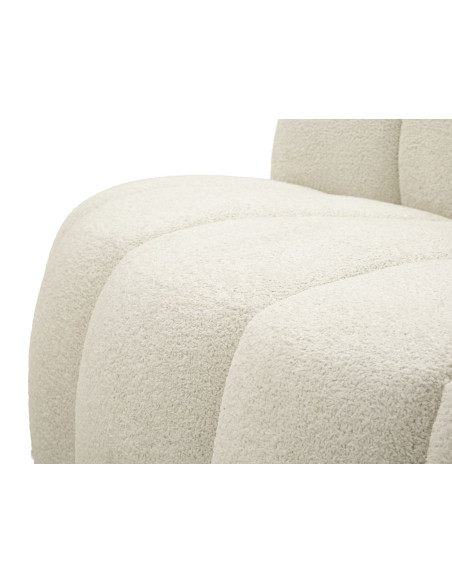 Canapé design Bouclette Arrondi 2 places 145 cm Tissu Blanc Bouclé Éponge Bois contreplaqué Ball 