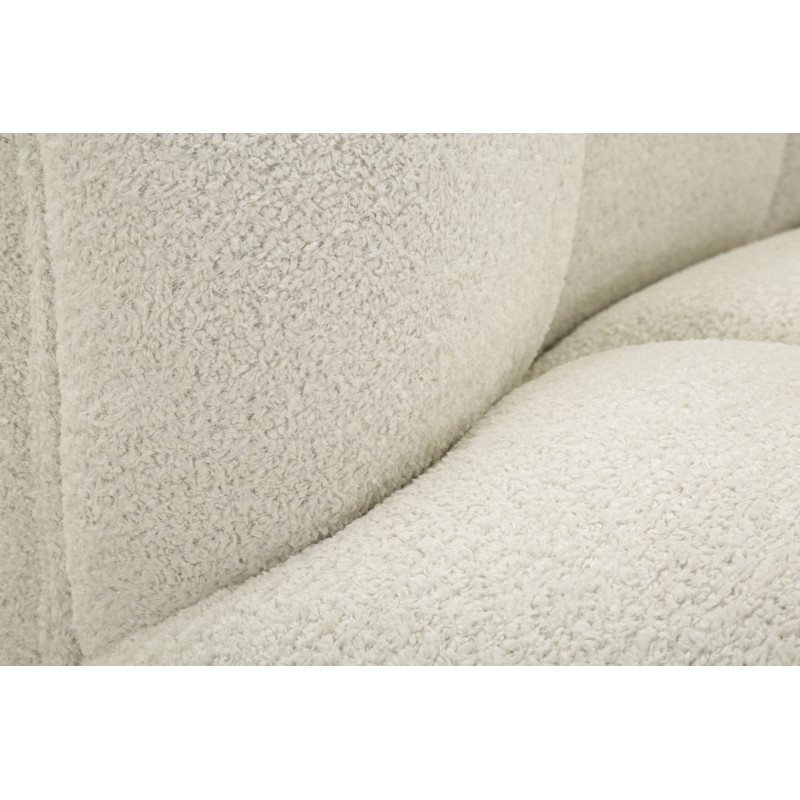 Canapé design Bouclette Arrondi 2 places 145 cm Tissu Blanc Bouclé Éponge Bois contreplaqué Ball 