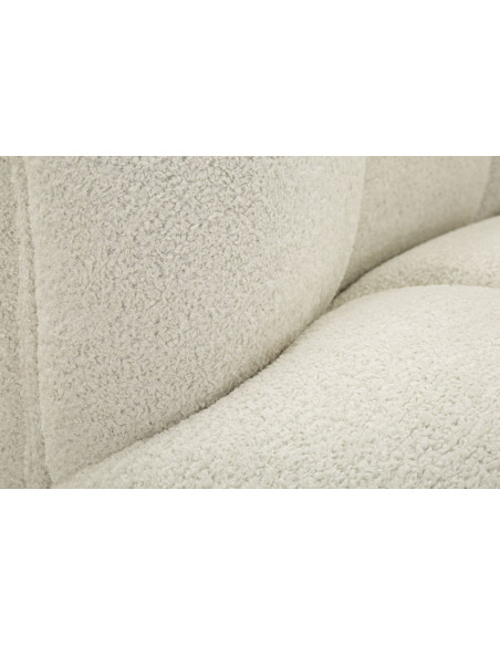 Canapé design Bouclette Arrondi 2 places 145 cm Tissu Blanc Bouclé Éponge Bois contreplaqué Ball 
