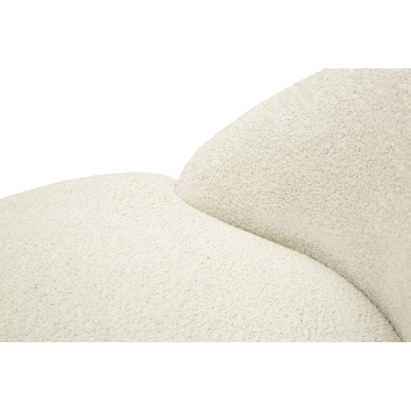 Fauteuil design Bouclette Tissu Blanc Bouclé Éponge Bois contreplaqué Ginevra 